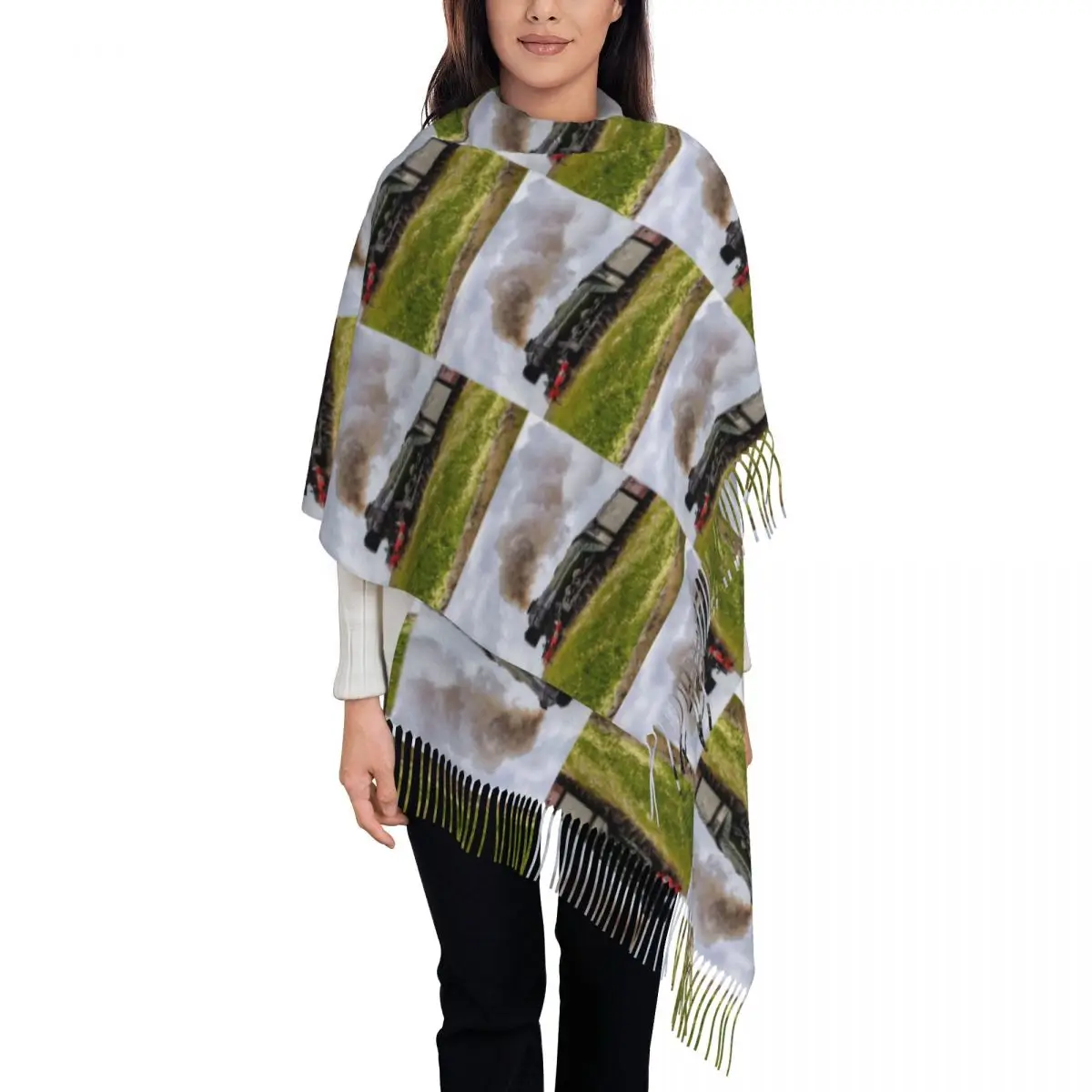 

Шарф Летающий в йоркширском стиле с кисточками, женские шарфы, мягкие теплые шали и палантины, большая осенне-зимняя шаль, накидка