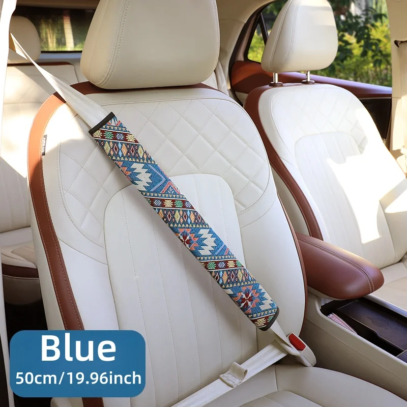 Bohemian-Stil Leinen-Autositzgurt-Schulterpolster, Erhältlich in 30cm oder 50cm, Geeignet für Alle Jahreszeiten, Einfach zu Installieren – Detail 9