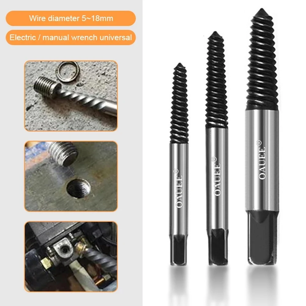 OAUEE 5pcs Hex Screw Extractors Power Tool Broken Damaged Screw Extractor Drill Bit Guide Set Broken Bolt Remover Easy Out Set