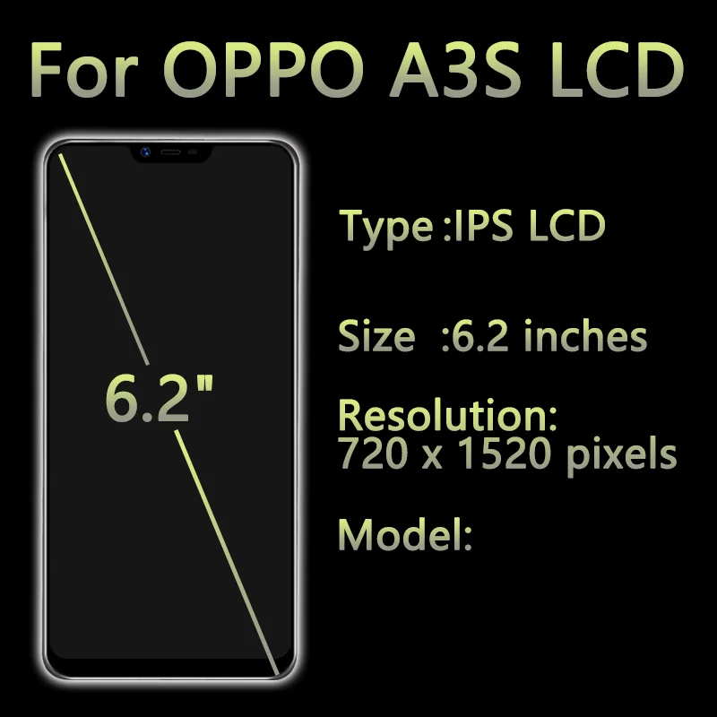 Mobile Phone Lcds For Oppo A3S Lcd For Oppo A3S Screen Replacement Pantalla For For Oppo A3S Touch Display