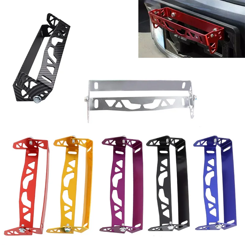 Universal Adjustable License Plate Frame - 360° Rotatable Aluminum Bracket for Car SUV Auto Styling