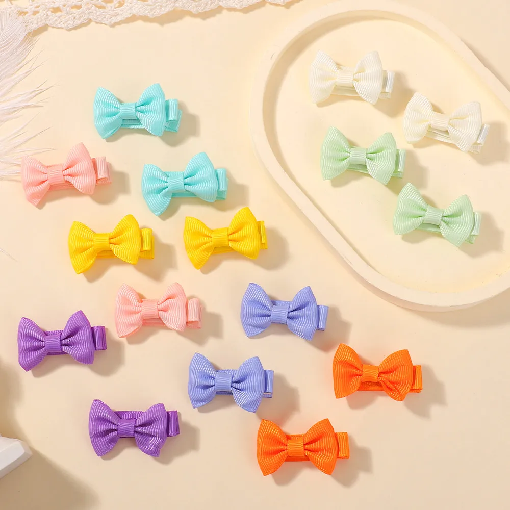 40/60 Stück Haarspangen mit Schleifenband, bunte dekorative Haarspangen für Kleinkinder, Mädchen, zufällige Farbe – Detail 10