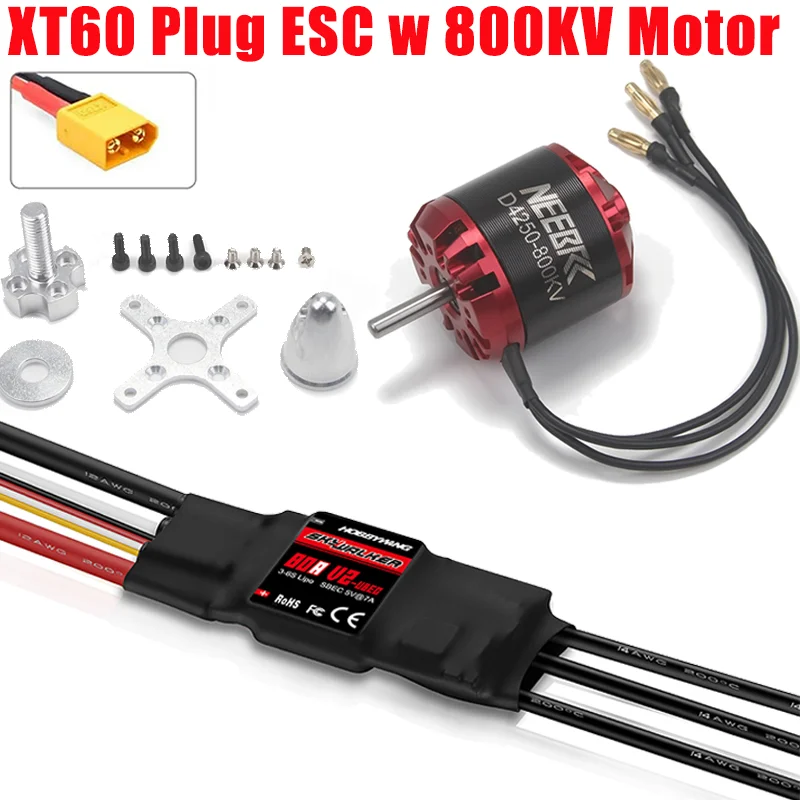 4250 600KV 800KV Outrunner Borstelloze Motor SKYWALKER 80A V2 ESC UBEC Snelheidsregelaar voor FPV Dron Fix-wing Vliegtuigen Multicopter