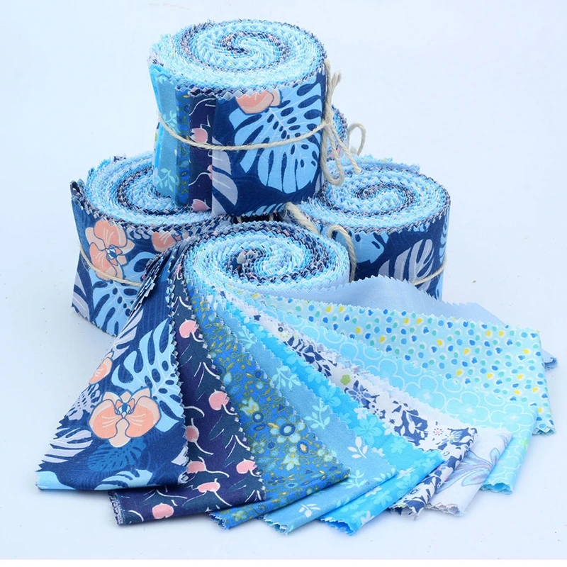 100%cotton 20 Pcs Jelly Roll Fabric, Roll Up Cotton Fabric Quilting Strips, Patchwork Craft Cotton Quilting Fabric 6*100cm