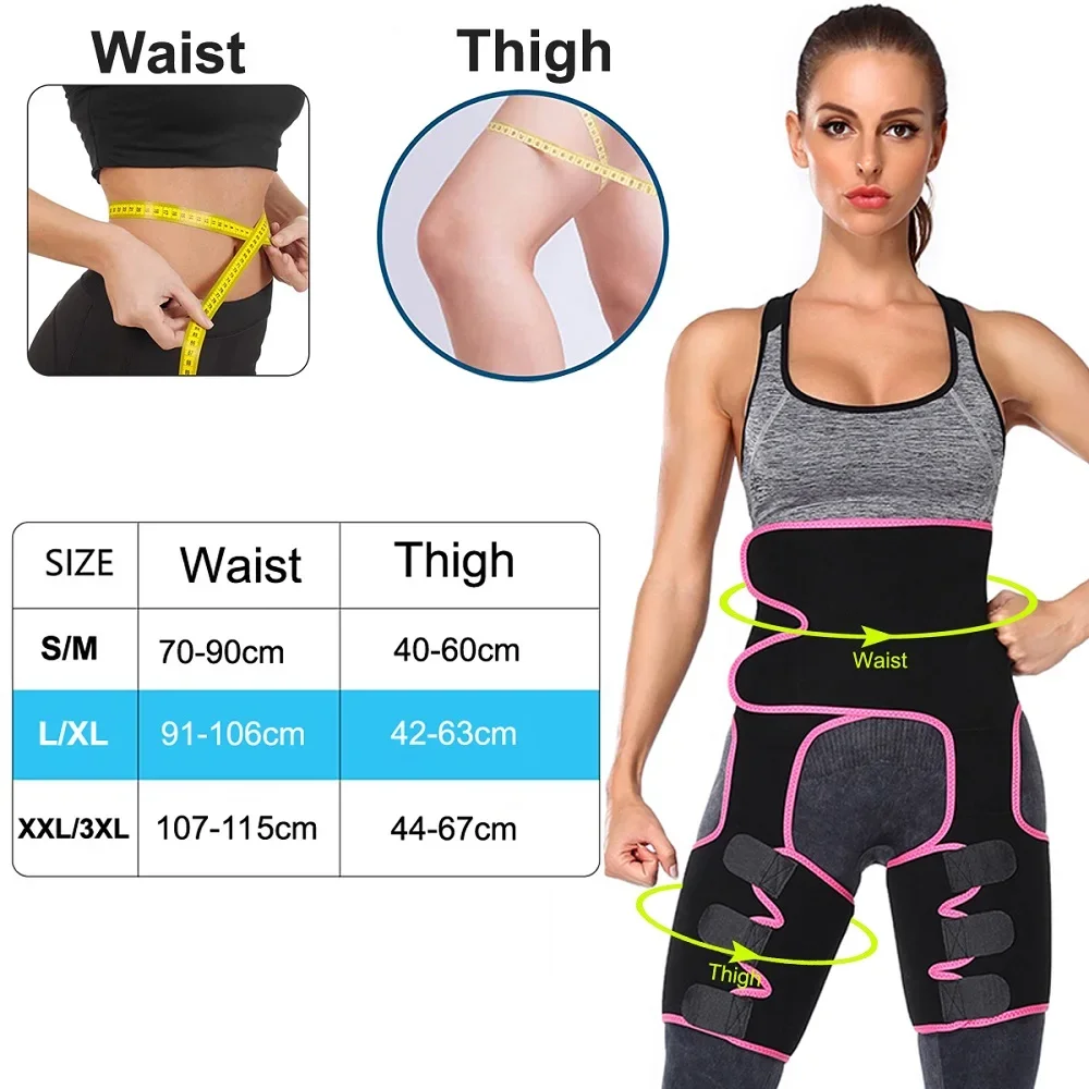 1Set Adjustable High Waist Thigh Trimmer Women Working Out Full Body Waist Trainer Weight Loss Thigh Sweat Bands Waist Trainer