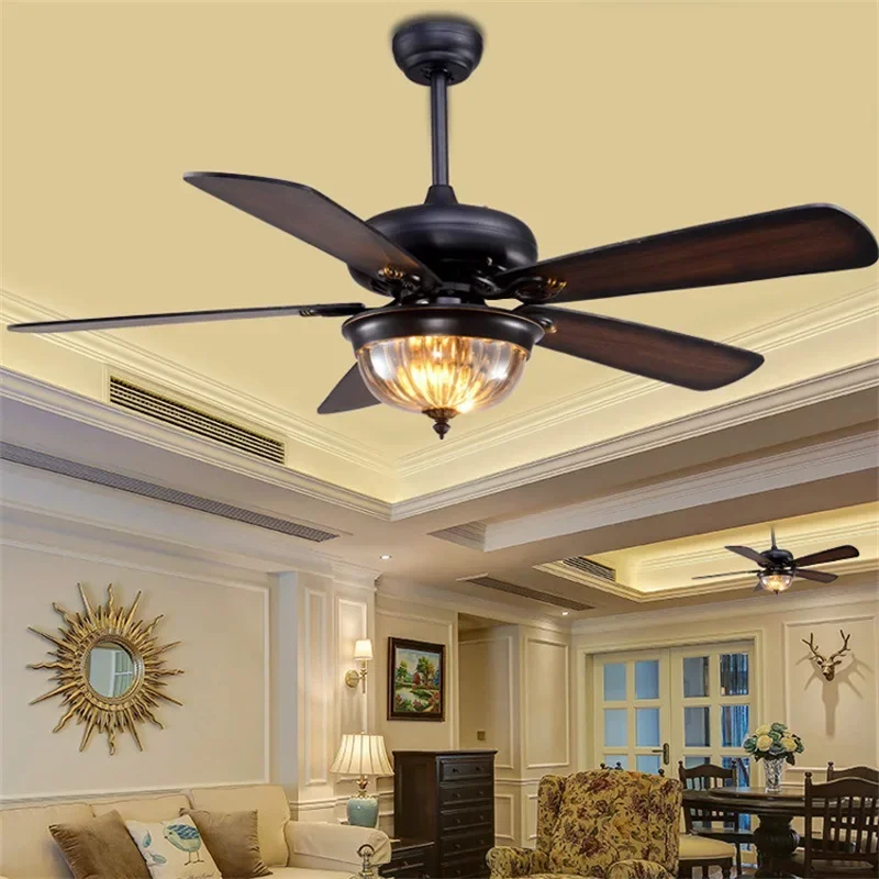 

Outdoor Waterproof Sun Protection DC Motor 35W Ceiling Fans Glass House Courtyard Summer House Ceiling Fan Lighting