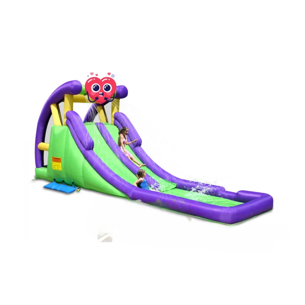 'Inflatable castle swimming pool  children's facilities  double water slide with splash pool customized