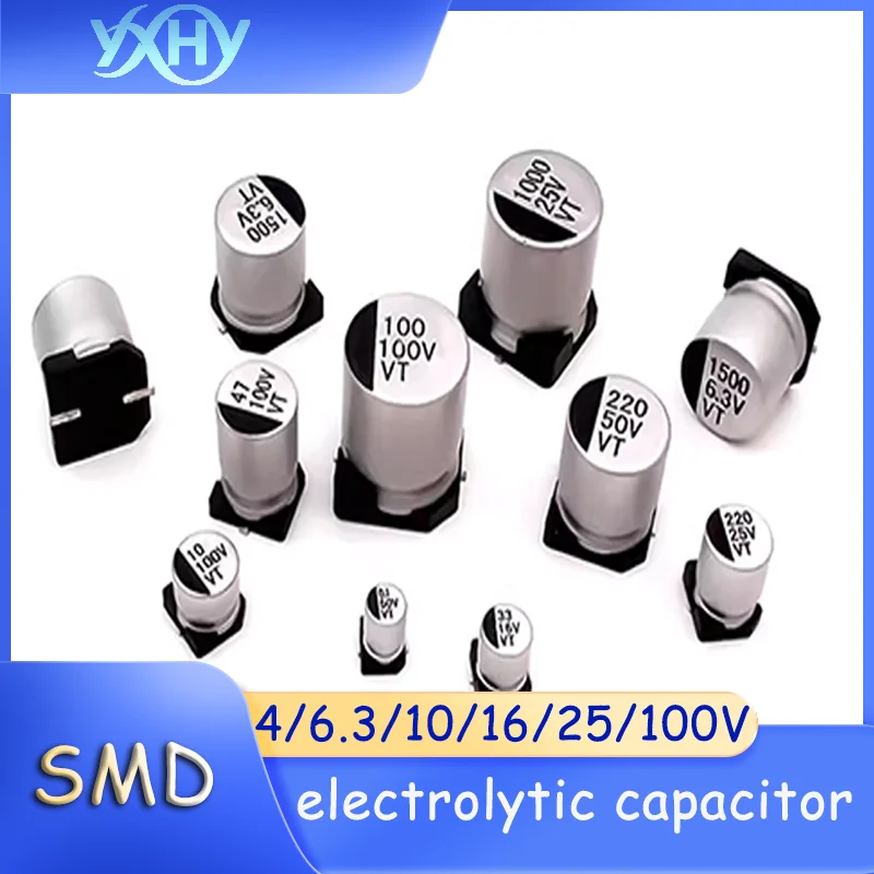 

20PCS SMD Electrolytic Capacitor 2.5V 4V 6.3V 10V 16V 25V 50V 100V 1uF 2.2uF 4.7uF 10uF 33uF 47uF 100uF 220uF 470uF 1000uF