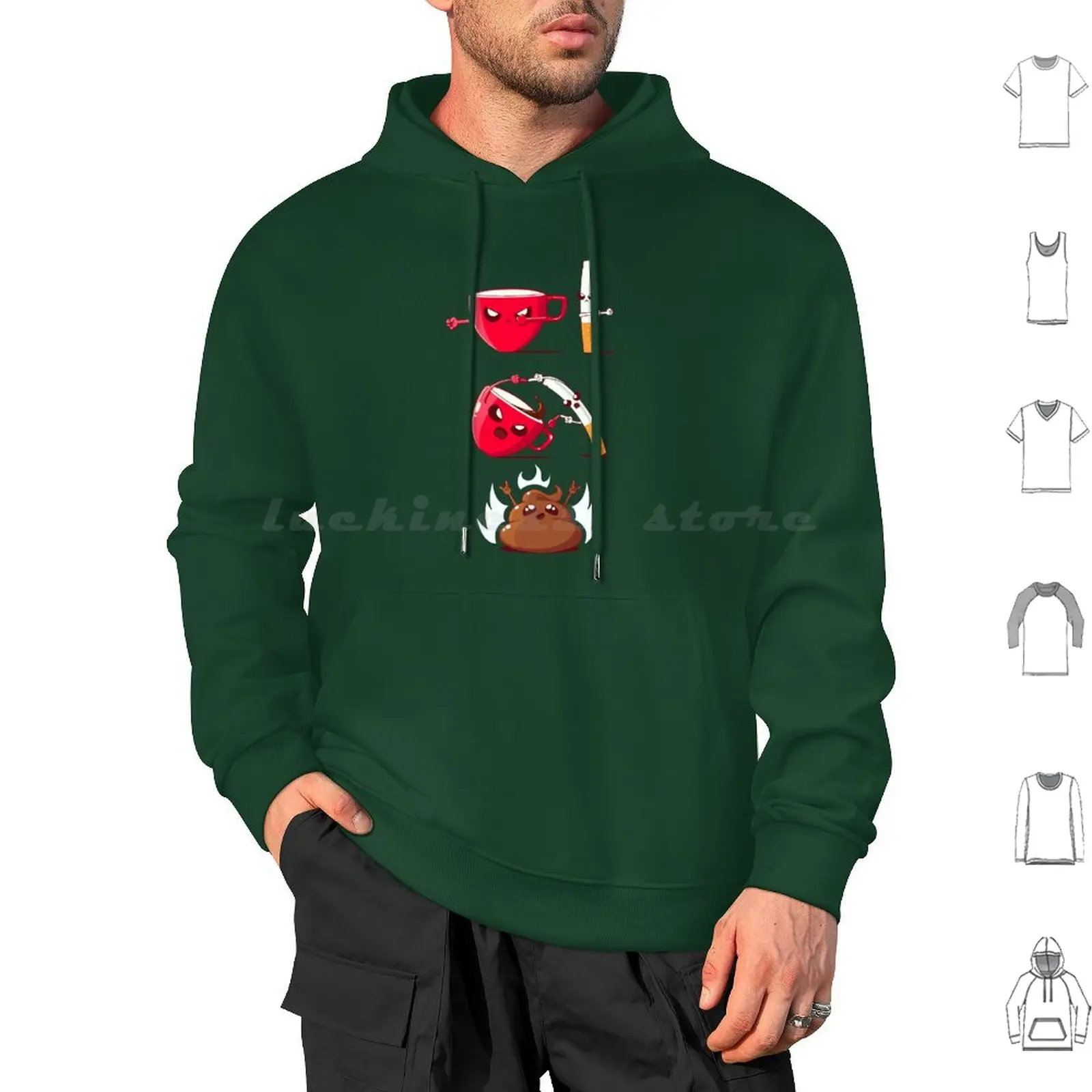 Coffee And Cigar ... Hoodies Long Sleeve Coffee Cigar Smoke Humor Funny Angry Wake Phrases Mood Cup