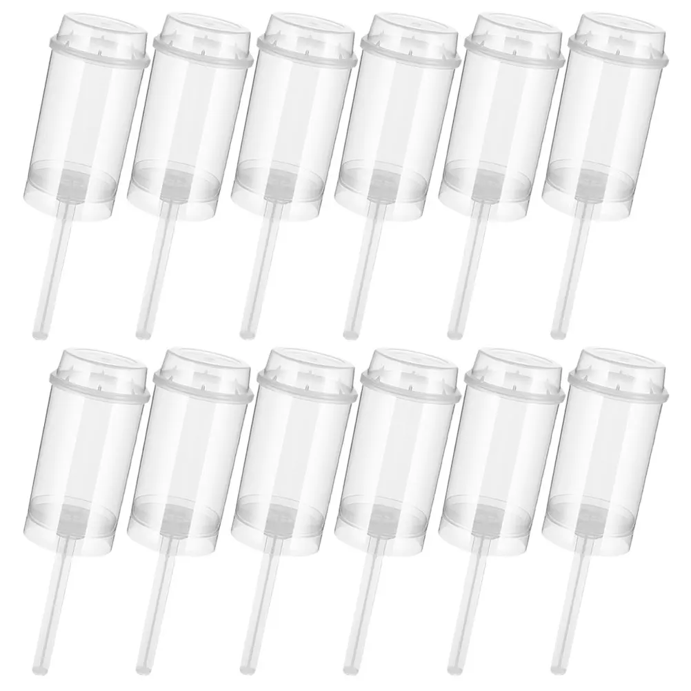

12pcs Push Cake Holders Transparent Plastic Leak-Proof Reusable Clear for Cakes Ice Cream Jelly Baking Molds