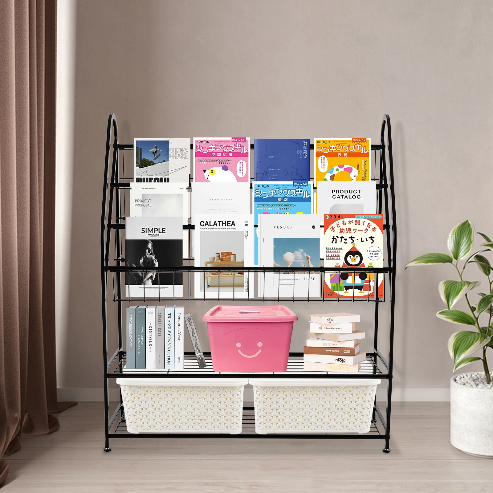 

Bookcase Display Stand , Large Bookcase, Large Capacity Books Organizer