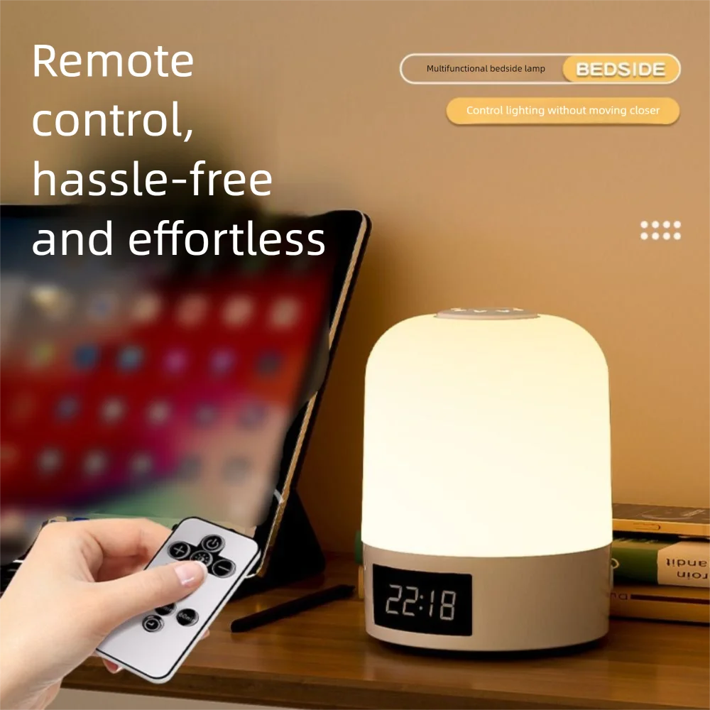 

3 Color Touch Night Light Digital Clock Dimming Bedroom Bedside Lamp Creative Eye Protection LED Table Lamp Nursery