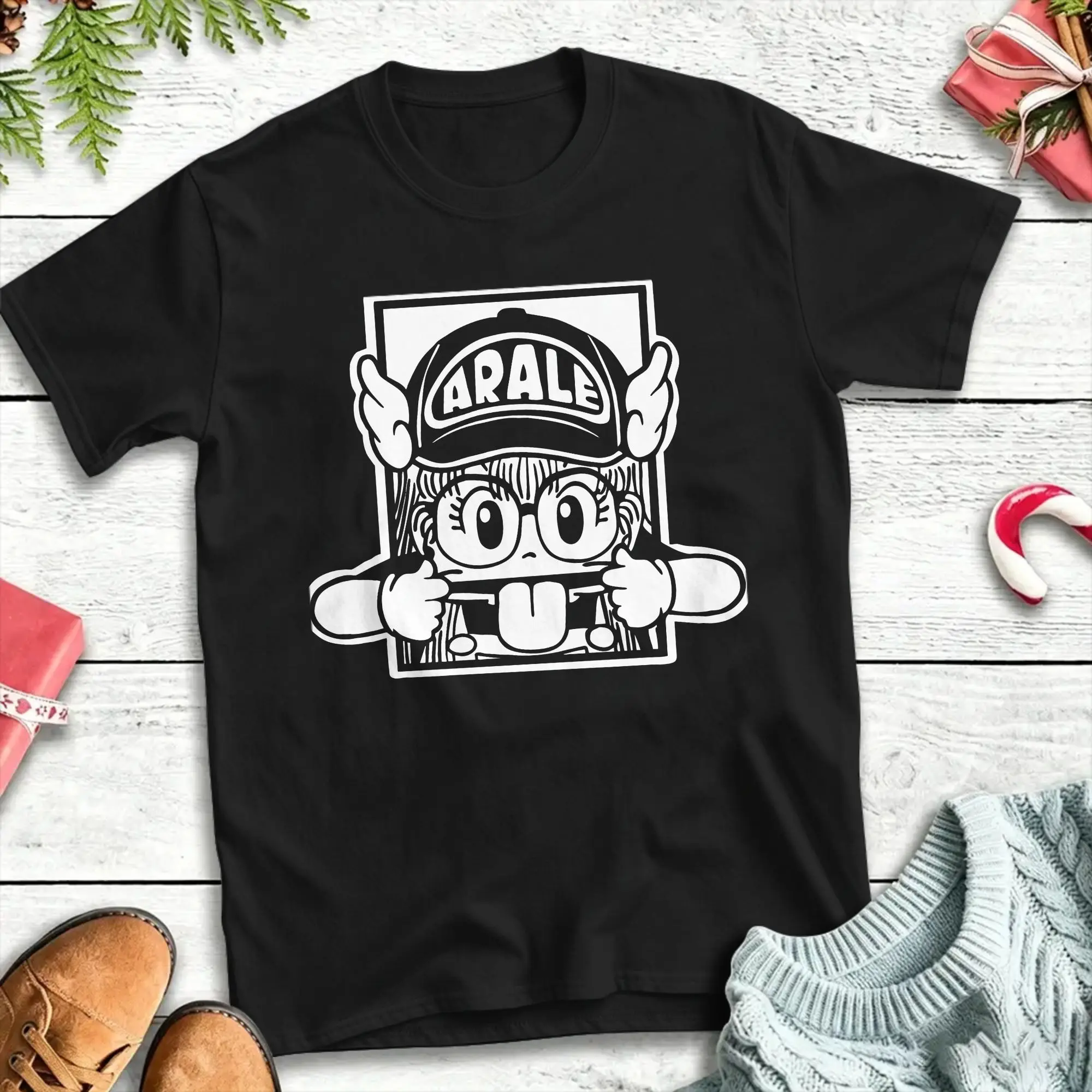 Funny Dr. Slump T-Shirts Men Women's Crewneck Cotton T Shirt Arale Short Sleeve Tee Shirt Unique Clothing