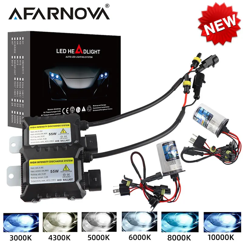 55W 65W H7 ha condotto la lampadina del faro allo xeno Kit zavorra sottile HID Xenon 12V H1 H3 H11 h7 kit nascosto allo xeno 4300k 6000k Sostituisci la lampada alogena