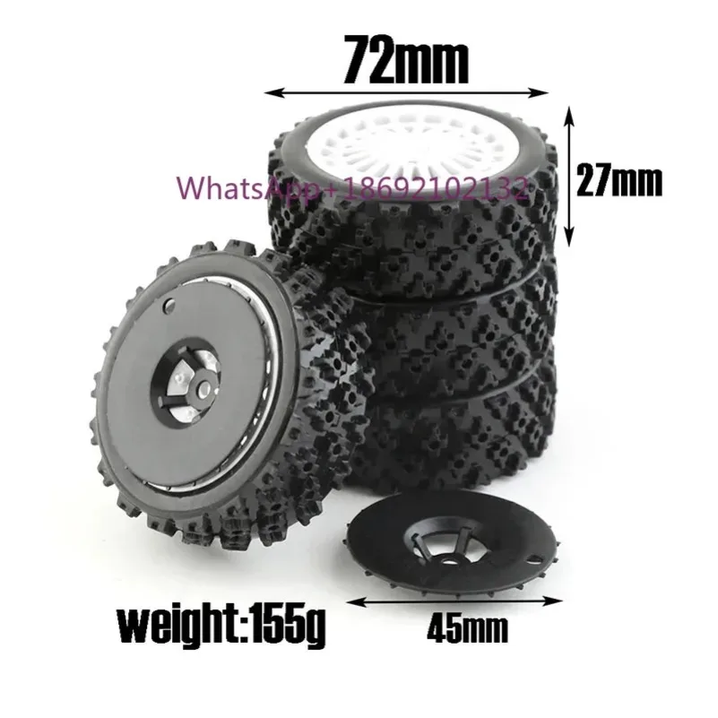 2 Pcs 72mm Rubber Tire Wheel Tyre for Tamiya XV01 TA06 TT01 TT01E TT02 TT02B PTG-2 1/10 RC Racing Car Upgrades Parts Accessories