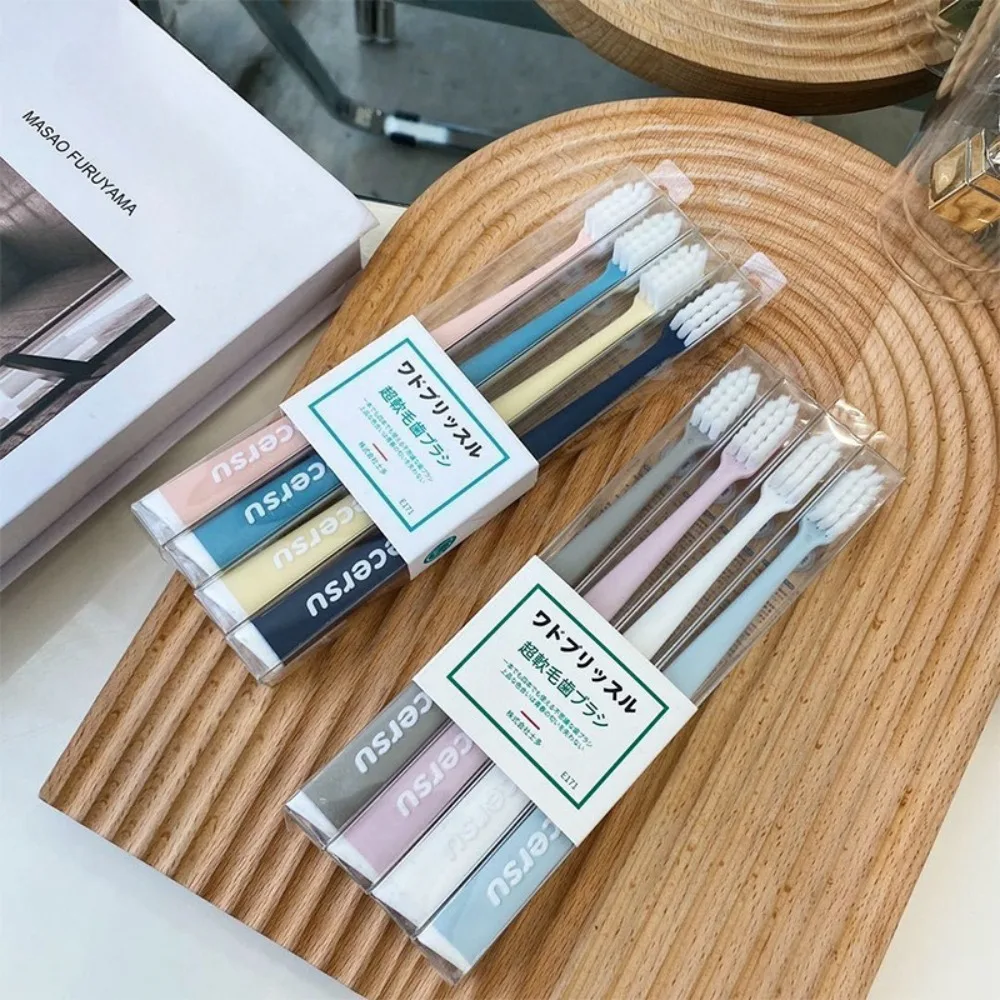 

4PC Soft Hair Adult Toothbrush Small Head Independent Packaging Household Travel Set Oral Care Teeth Cleaning Brush Зубная Щетка