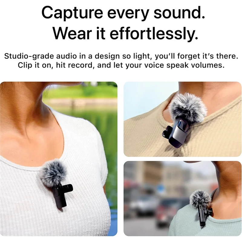 ELECT-Mini Wireless Lavalier Microphone For Video Recording Vlog Podcast For Iphone, Ipad, Android