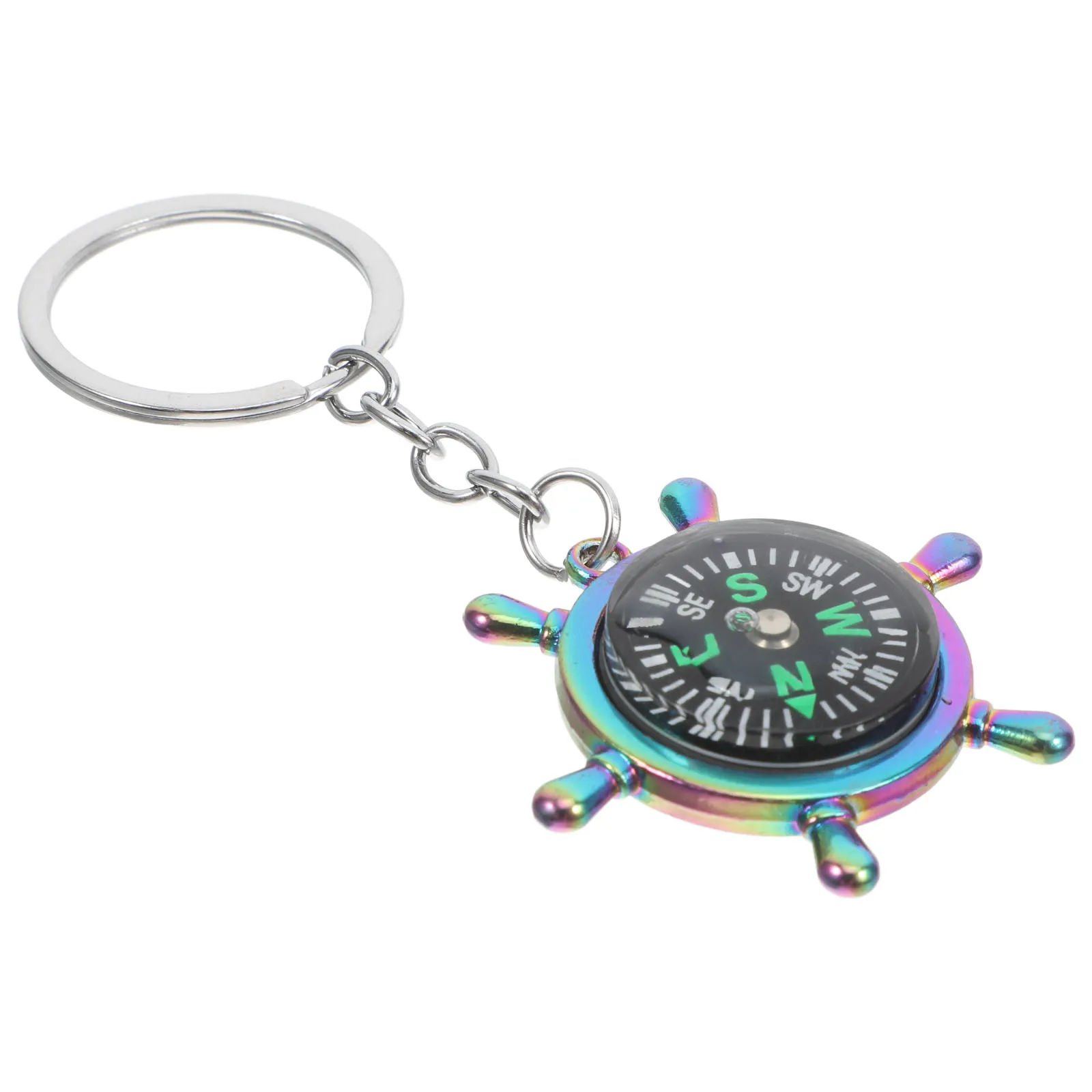 

Rudder Compass Keychain Alloy Metal Key Ring Unique Car Key Holder For Men Women Purse Backpack Charm Outdoor Camping Hiking