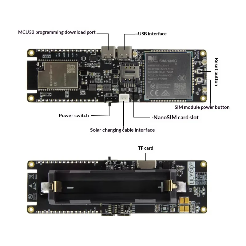 LILYGO® SIM7600G-H R2 MCU32 4G LTE Cat4 Module Beidou GPS Dual Band Positioning