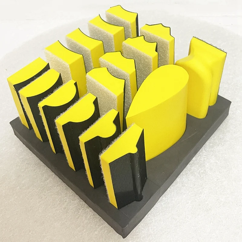 ABAE 16-delige multifunctionele polijstblokset voor pneumatische vlakschuurmachine - ideaal voor hout, meubilair en automatisch schilderen