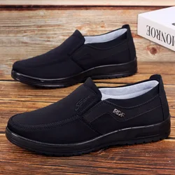 Zapatos informales de tela transpirables para hombre, zapatillas bajas planas con cordones, de cuero, impermeables, para perezosos, Otoño, 2023