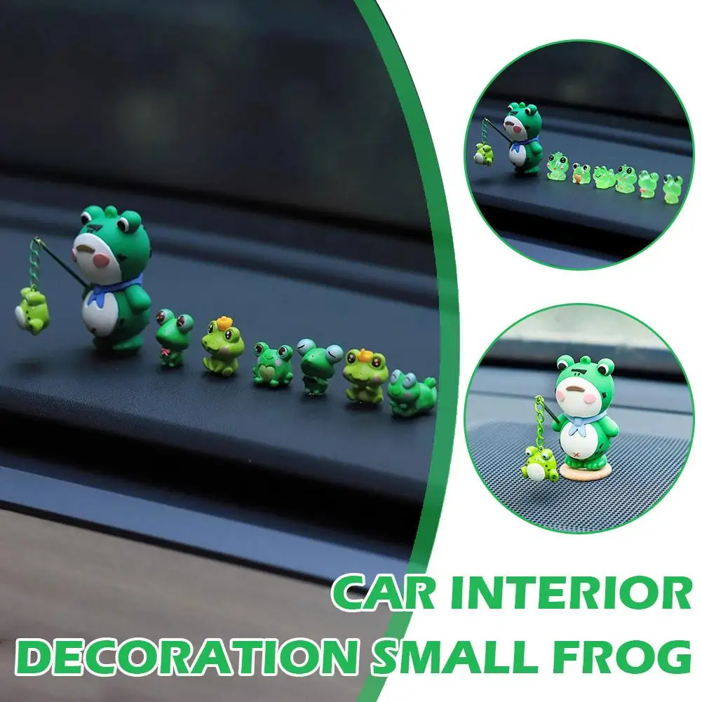 

Lonely Frog Decor Car Accessories 6Pcs Luminous Frogs Decoration Home Figurine Cartoon Gifts Mini Car Noctilucent P7G9