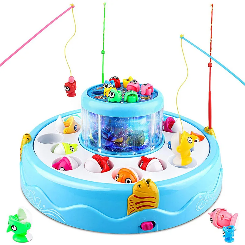 Jouet de pêche magnétique électrique pour enfants, jeu de pêche, lumière interactive, musique, apprentissage, éducation, cadeau d'anniversaire