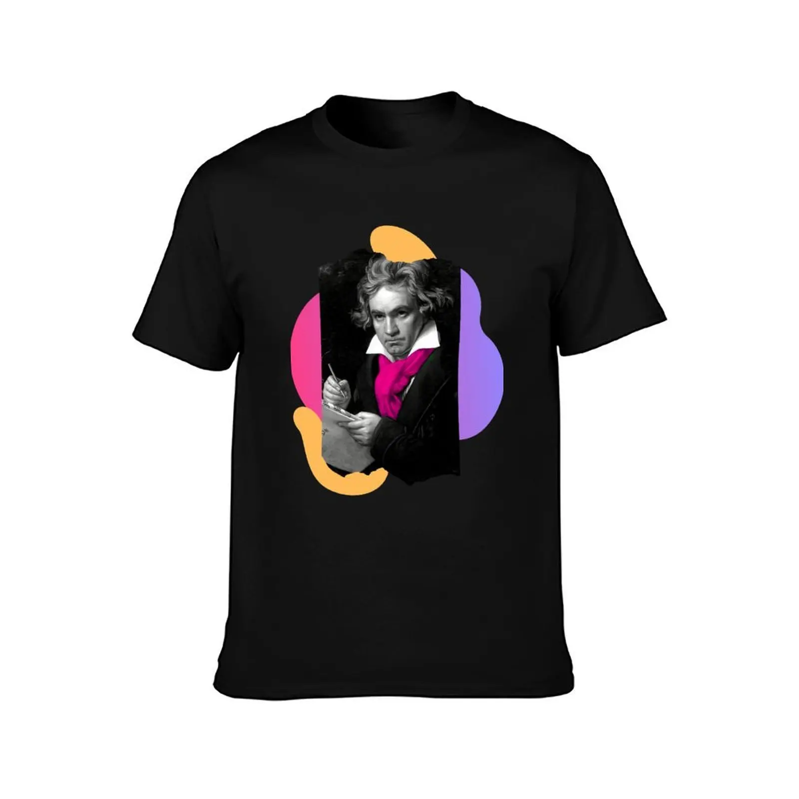 Colourful Beethoven T-Shirt Summer Casual Cotton Tee Oversized Streetwear Tops Vintage Graphic Print Loose Fit Short Sleeve