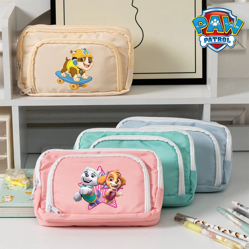 Paw Patrol Stationery Box Multi-layered Big Capacity Student Pencil Case Cute Anime Chase Skye Storage Bag Pencil Bags Kids Gift