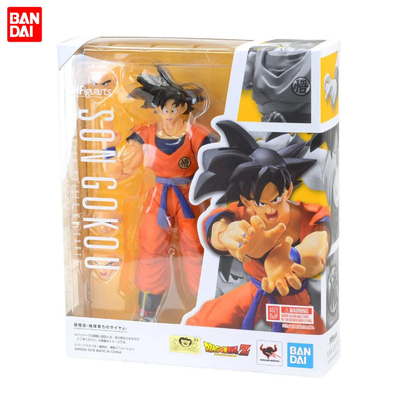 

Оригинальная фигурка Bandai SHF Dragon Ball Super Son Goku Saiyan Raised on Earth, игрушка, подарок, коллекционный предмет, в наличии