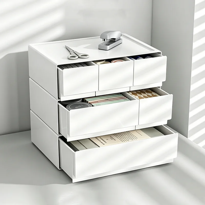 Desktop Multi-Layer Stackable Cosmetic Organizer Drawer Jewelry Box for Office — detail 1