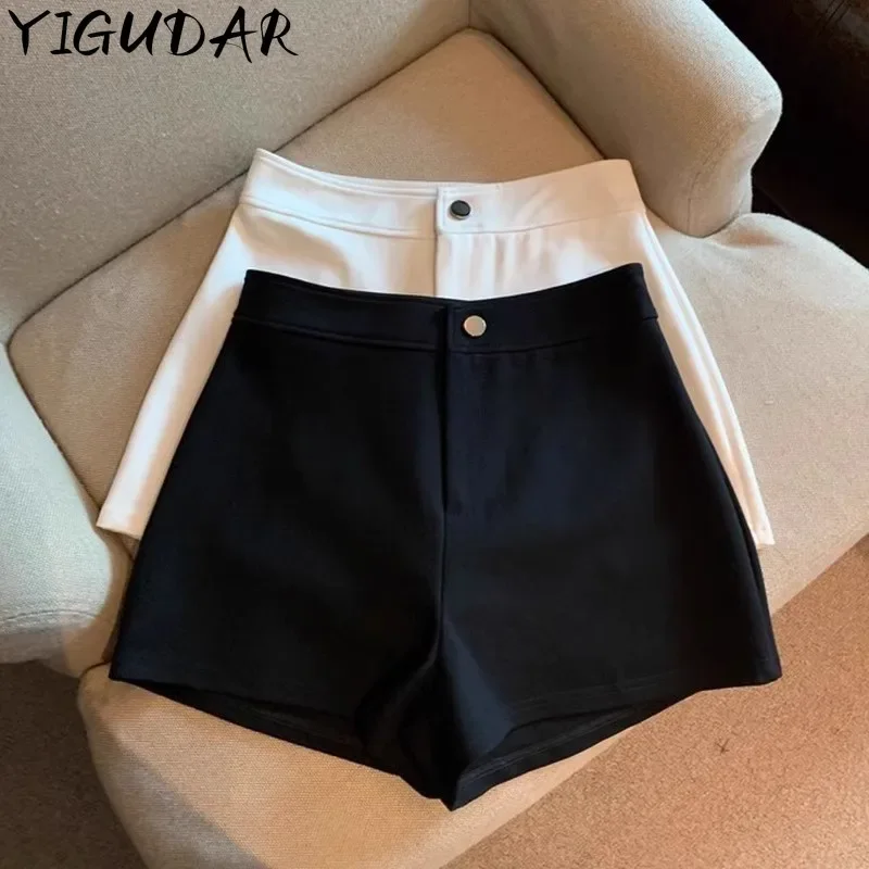 Women Shorts Black pants Women Harajuku Elegance High Waisted A Line Slim Casual Hot Girl Sexy Shorts biker shorts women