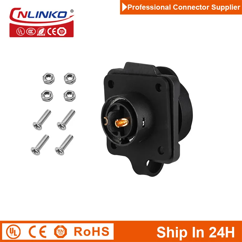 Cnlinko LP16 Plastic M16 2pin Waterproof Cable Connector Plug Socket Joint Wire Adapter for LED Display Screen Aviation Industry