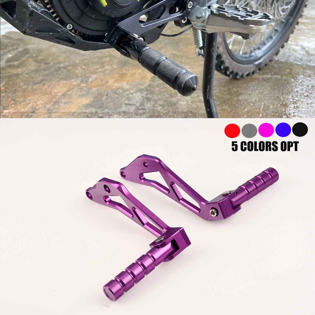

Motorcycle CNC Aluminum Rear Passenger Foot Peg Rests Pedal Peg Bracket For Segway X160 X260 For Sur-Ron Light Bee X S