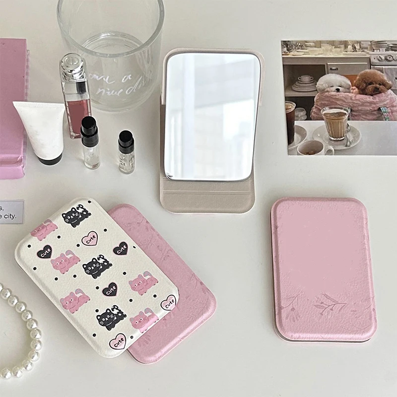 مرآة مكياج صغيرة محمولة - مرآة تجميل قابلة للطي بزاوية قابلة للتعديل مع انعكاس عالي الوضوح للنساء #4