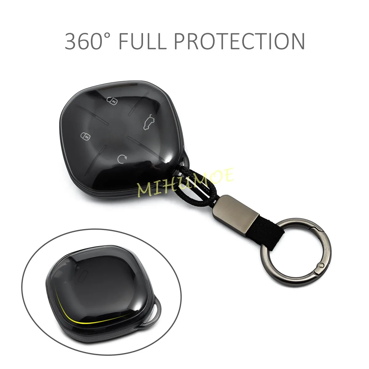 ل Jetour Dashing 2022 2023 2024 2025 أسود شفاف سيارة مفتاح بعيد غطاء قذيفة فوب المفاتيح اكسسوارات 4 أزرار #4