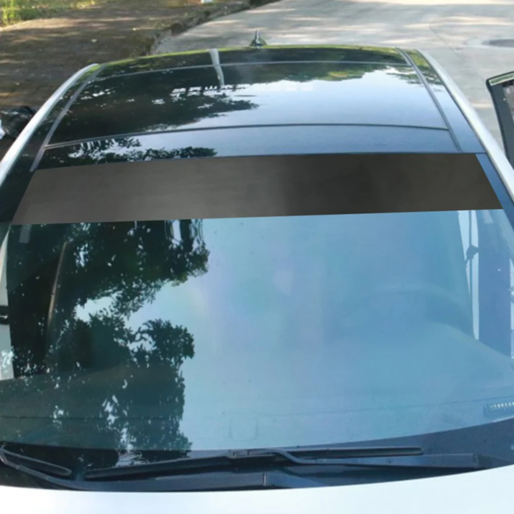 2 Stuks Universele Matte Zwarte Autoruit Zonnescherm Sticker Voor Achter Glas Zonneklep Strip Anti Glare Automotive Zonnescherm Decal