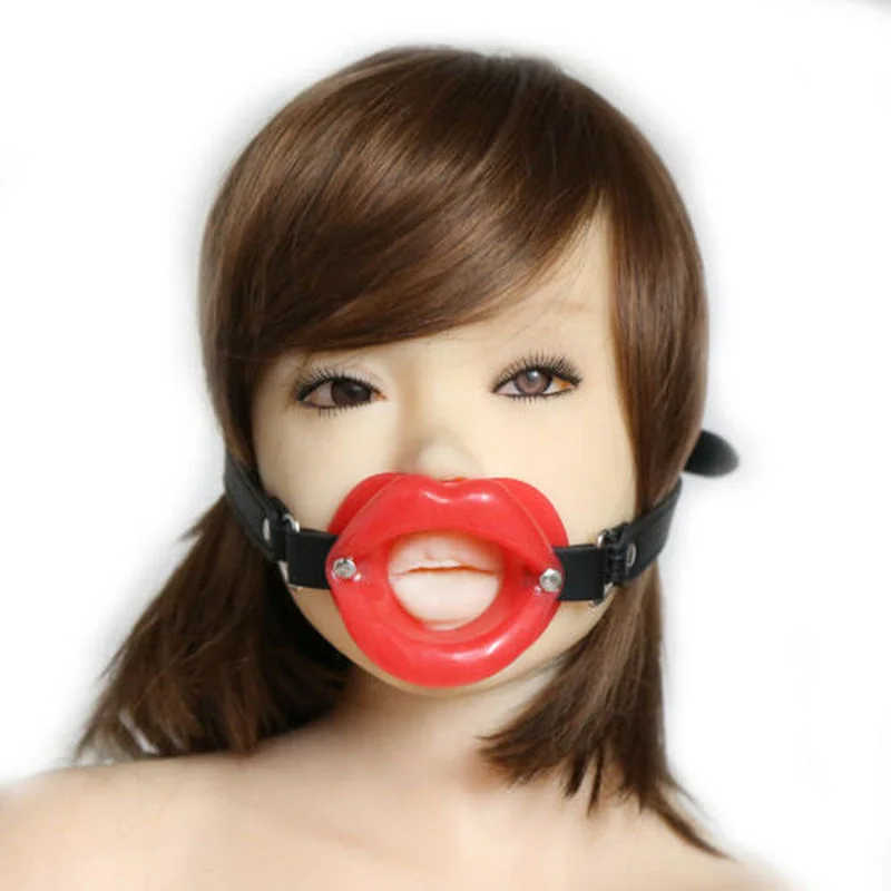 Red Silicone Lips Sex Slave O Ring Open Mouth Gag Oral Bdsm Bondage Restraint Roleplay Erotic Toy Sex Toy for Couples