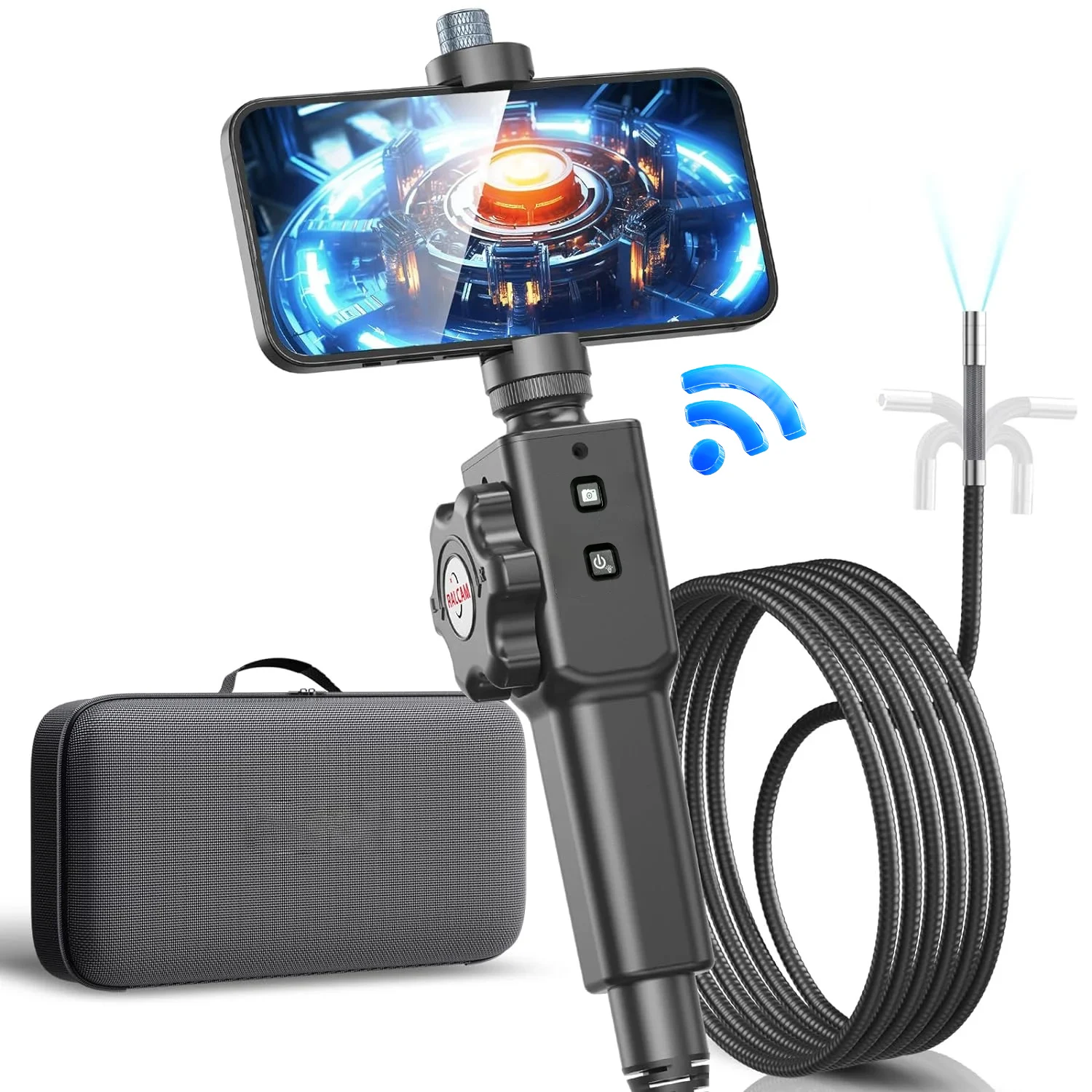 

Articulating Borescope Inspection Camera IP67 Waterproof 8.5mm & 6.2mm Lens Steering Probe HD1080P Snake Camera For Android IOS