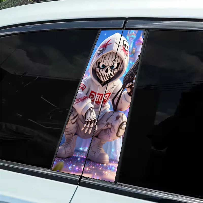 

2-Piece Dream Sweet Cool Wind PUBG Skull Warrior B Pillar Sticker - Universal Car Pillar Decorative Sticker, specially designed