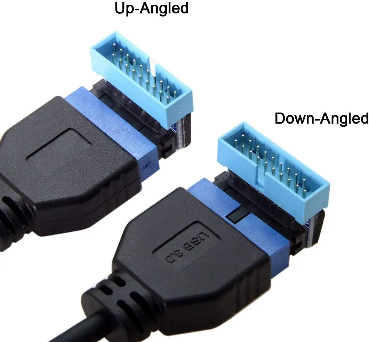 

USB 3.0 19 Pin 20pin Male To Female Extension Adapter Up Down Angled 90 Degree for Motherboard Mainboard
