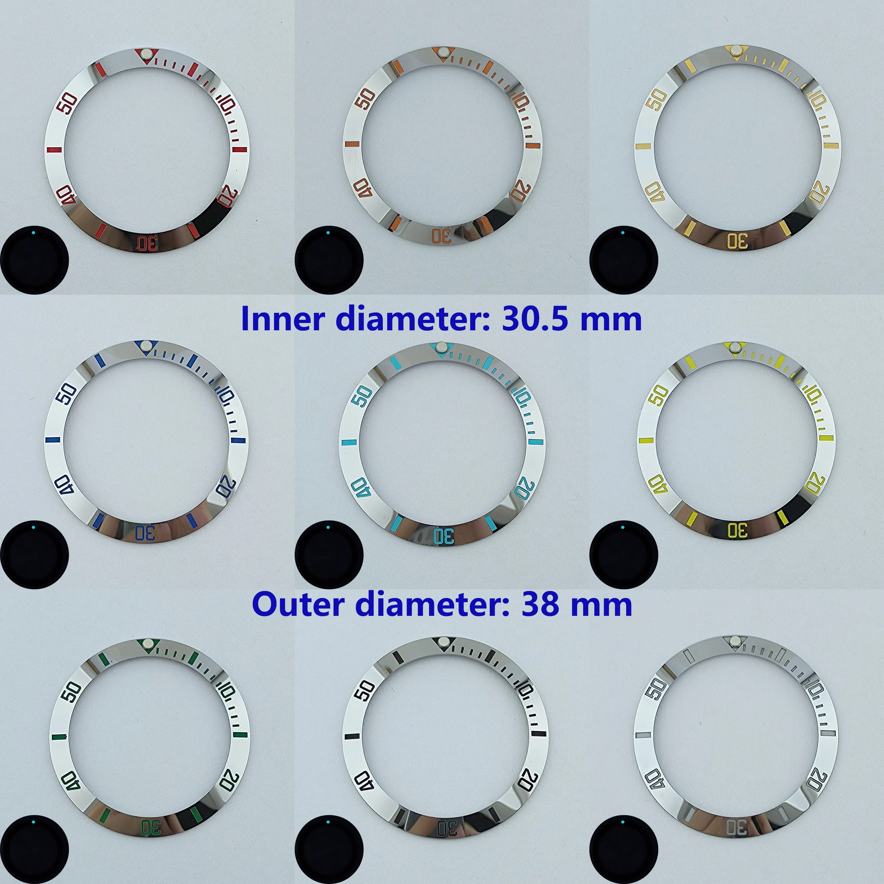 38mm ceramic High quality insert bezel Blue luminous watch insert bezel for 40mm case watch accessory repair tools