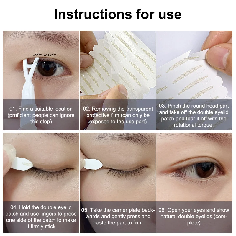 ملصقات جفن مزدوج طبيعي 60/100/120 رقع مع مقبض أشرطة تجميل كبيرة غير مرئية تدوم طويلاً لتشكيل العين #4