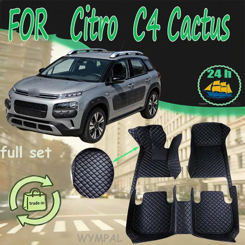 LUXO Tapetes de Carro Piso Para Citroën C4 Cactus 2014 ~ 2020 Tapete de Carro de Couro À Prova D 'Água Totalmente Conjunto Tapete Automotivo Para Carro