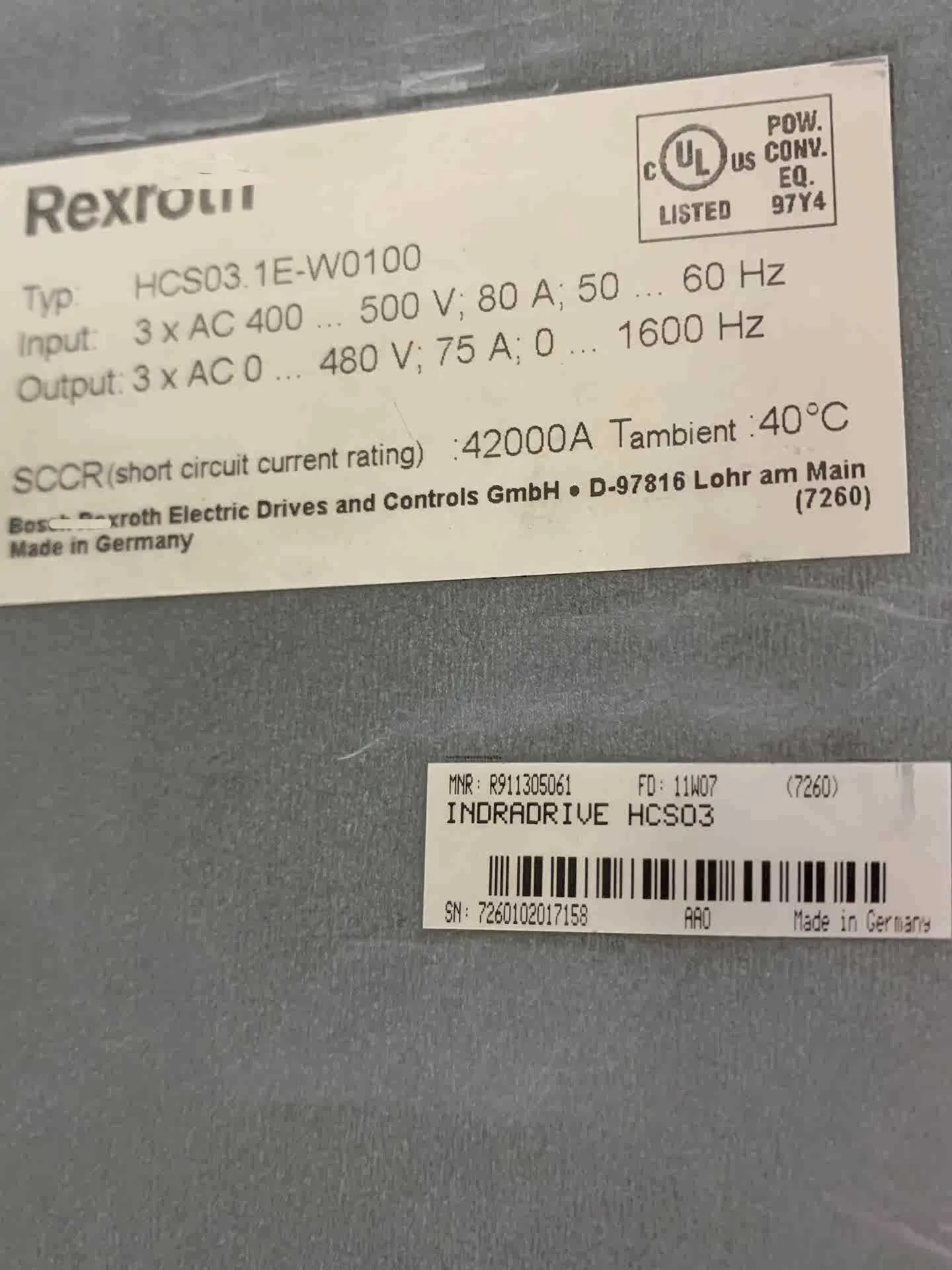 HCS03.1E-W0100-A-05-NPBV Servoantrieb für Rexroth