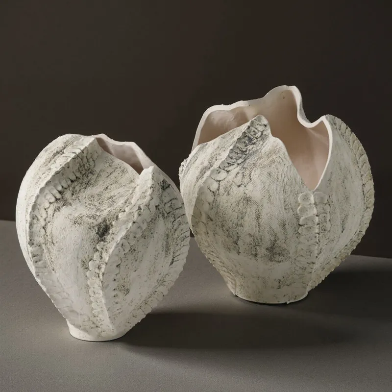 

Керамическая ваза из Цзиндэчжэня, в стиле ваби-саби, из грубой глины, декоративный горшок для цветов, украшение для прихожей, для гостиной, большая, премиум-класса