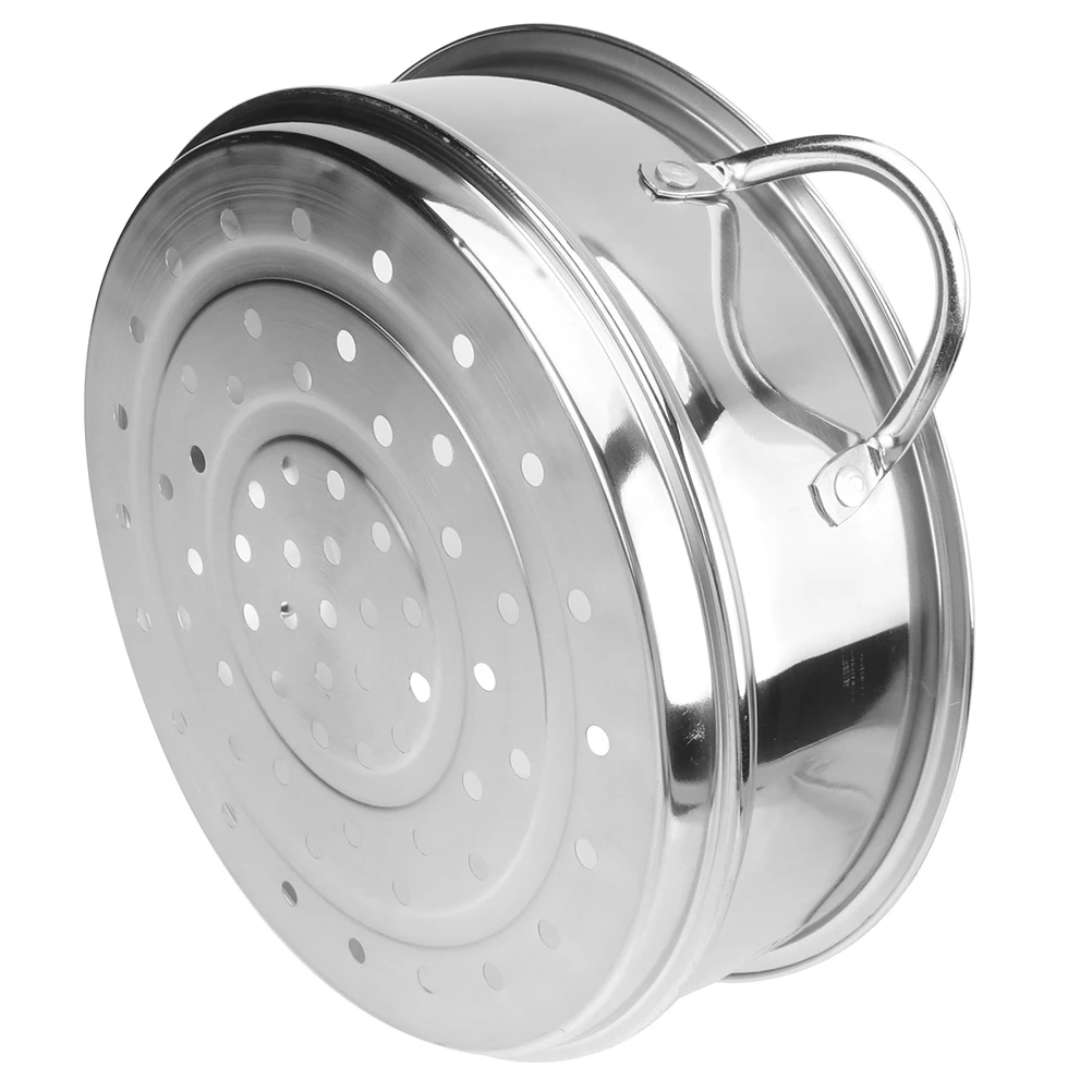 

Stainless Steel Steamer Basket Round Holes Even Heating Draining Multi-Function Kitchen Tool For Home Restaurant Hotel