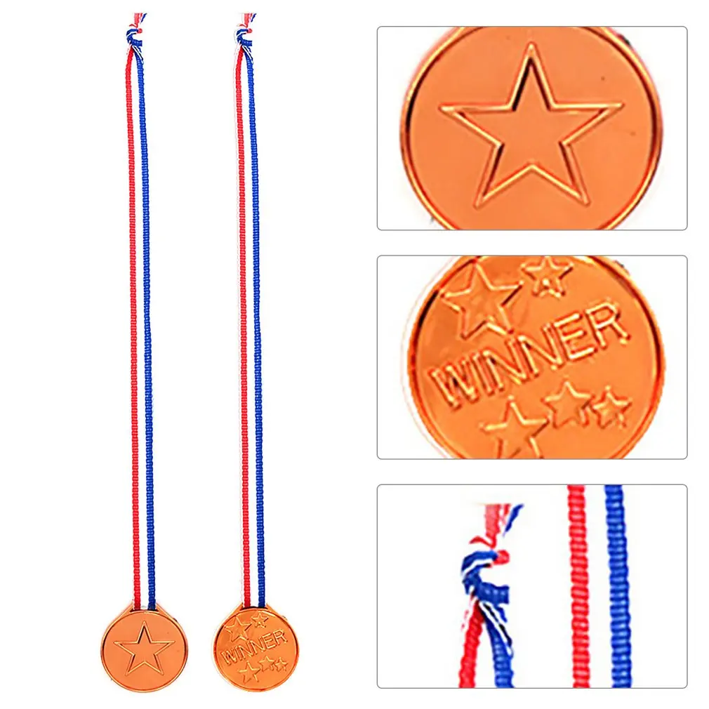 Plastic Medal Children Electroplating Bronze Medal Winner Award Medal Olympic-Style Medal For Sports Competition Talent Show