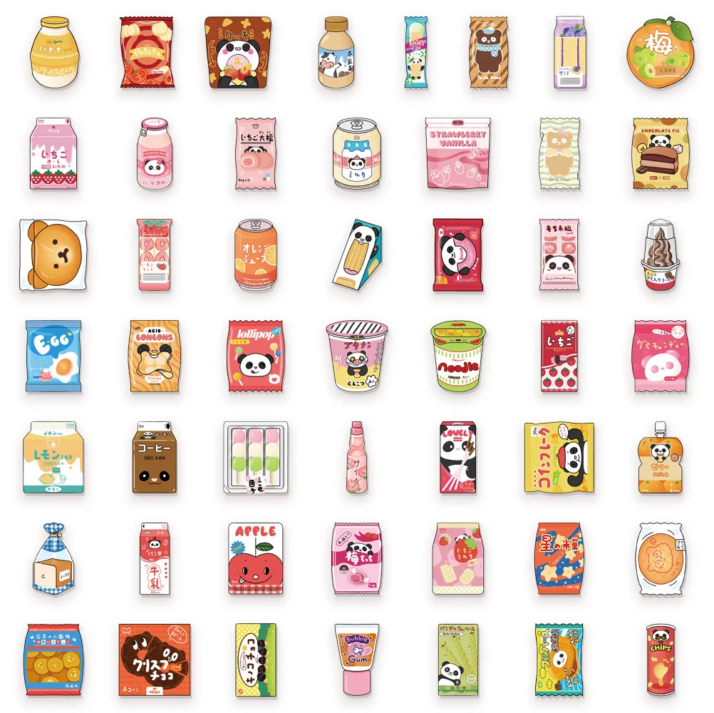 50PCS Snack Convenience Store Graffiti Stickers DIY Luggage Skateboard Notebook Motorcycle Water Cup Waterproof Stickers