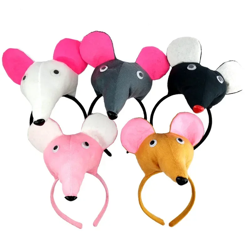 Volwassenen Kinderen Pluche Cartoon Dier Muis Rat Haar Hoepel Hoofdband Voor Verjaardagsfeestje Cosplay Kostuum Kerst Halloween